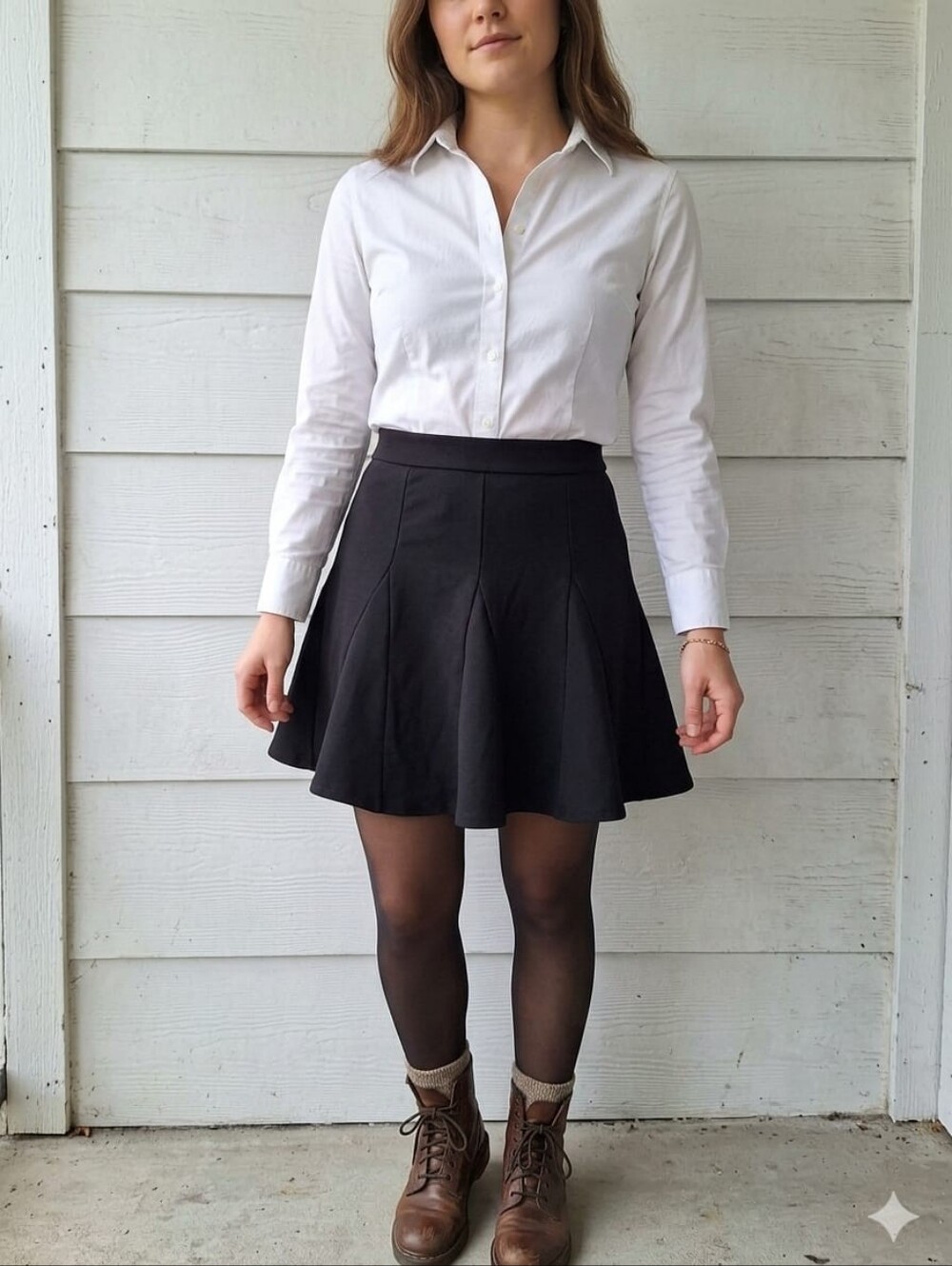 Papermoon Black Flared Skater Mini Skirt Stretch Made in USA